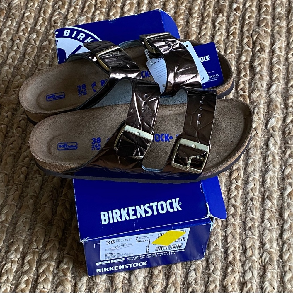 BIRKENSTOCK ARIZONA SPECTRAL TRUFFLE UNISEX SIZE 38 NARROW ( W 7, M 5 ) - Picture 13 of 15